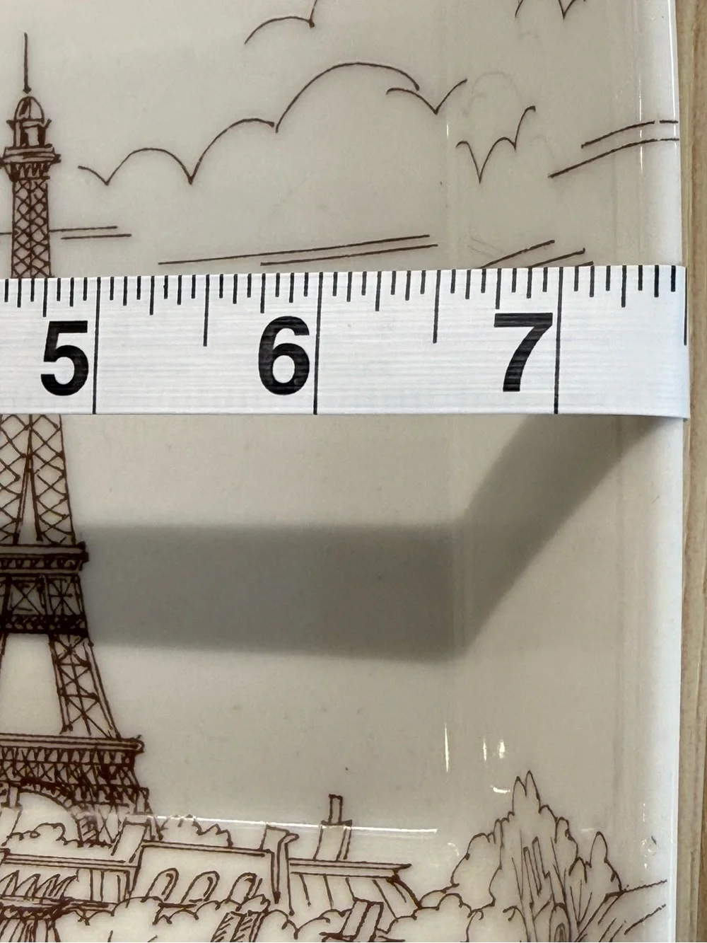 222 Fifth City Scenes Paris Eiffel Tower Square Dinnerware Set Plate & Bowl Trio